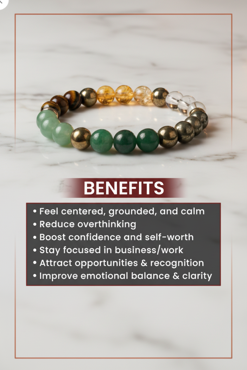 Dhan Yog Prosperity Bracelet — 6 Energized Healing Crystals | AAA Quality