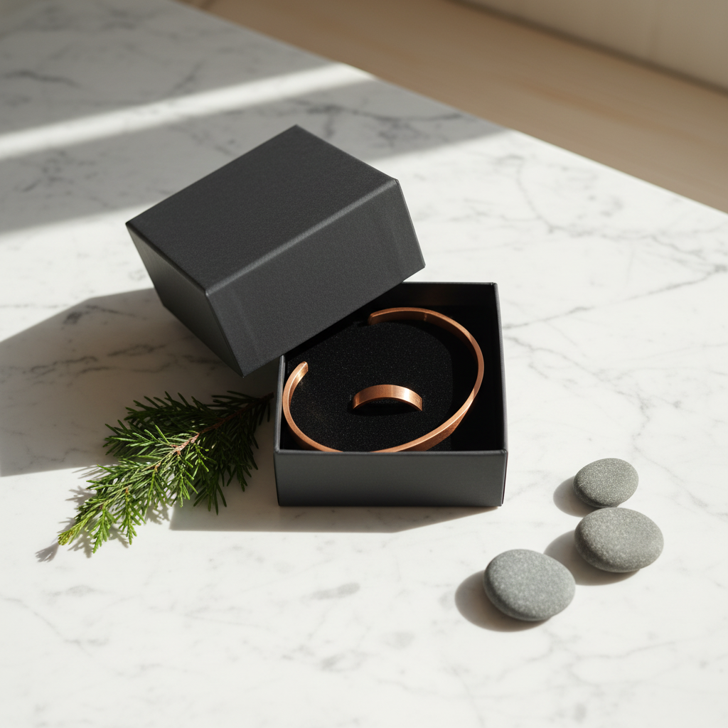 Premium Copper Bracelet & Ring Set | Grounding Wellness Jewelry | Gift Box Included