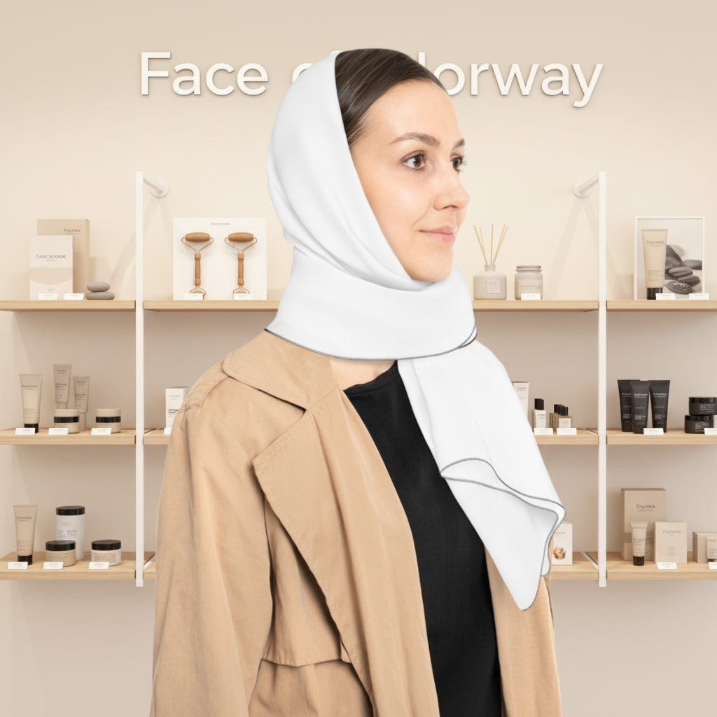 White Scarf with Subtle Snowflake Accent — Lightweight Winter Accessory