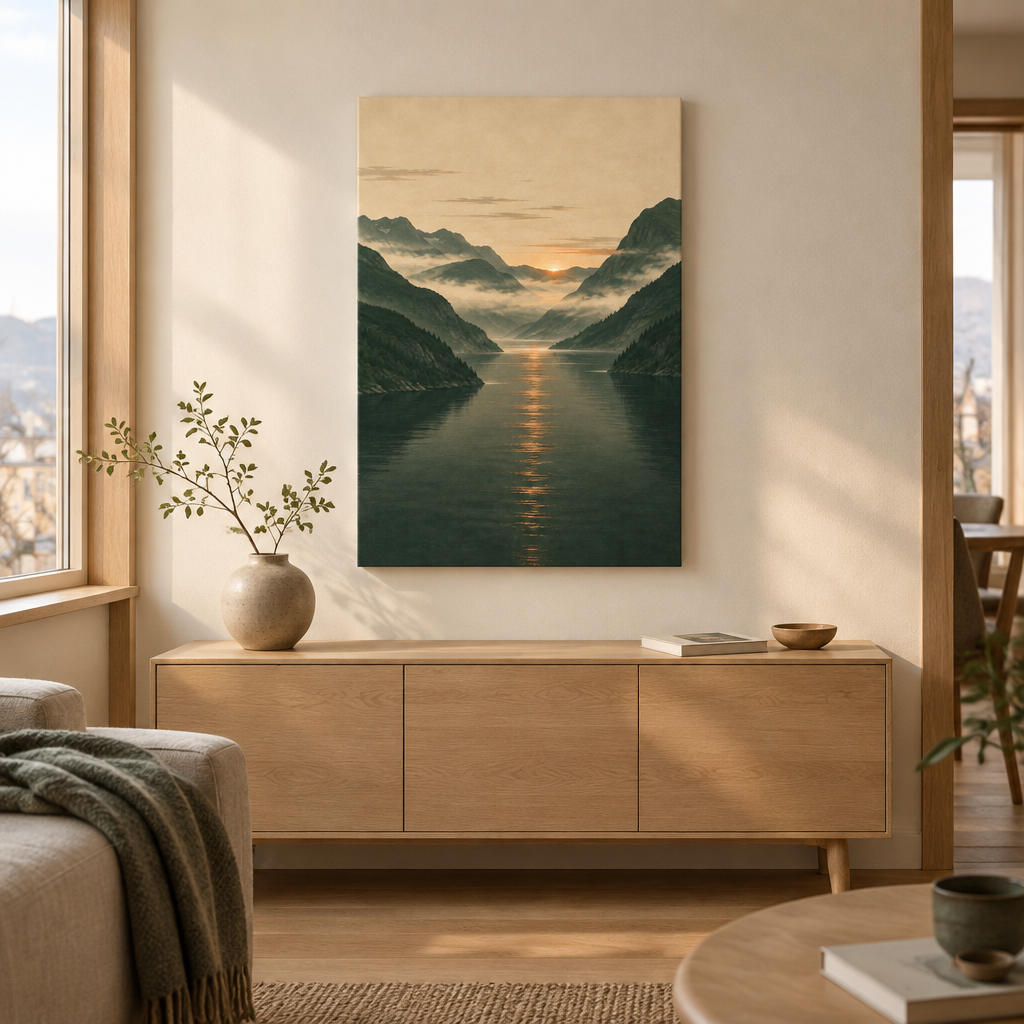 Fjord at First Light | Norwegian Canvas Art