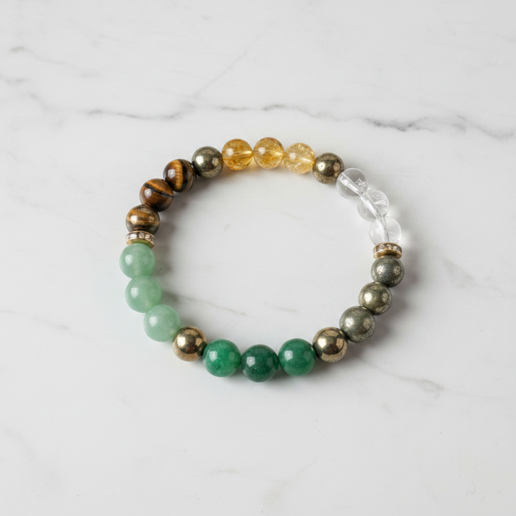 Dhan Yog Prosperity Bracelet — 6 Energized Healing Crystals | AAA Quality