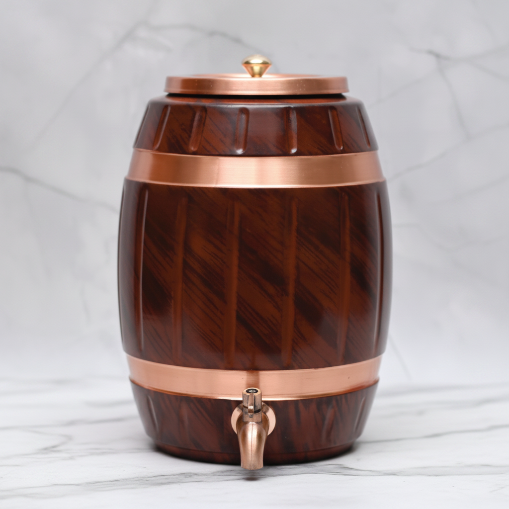 Pure Copper Water Dispenser Barrel Wooden Design