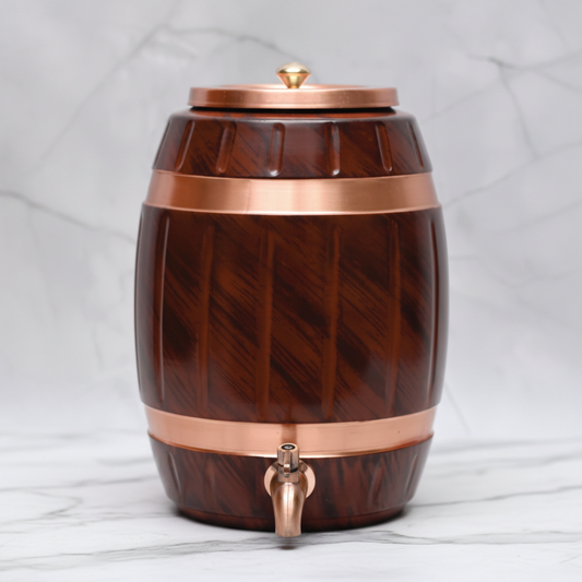 Pure Copper Water Dispenser Barrel Wooden Design