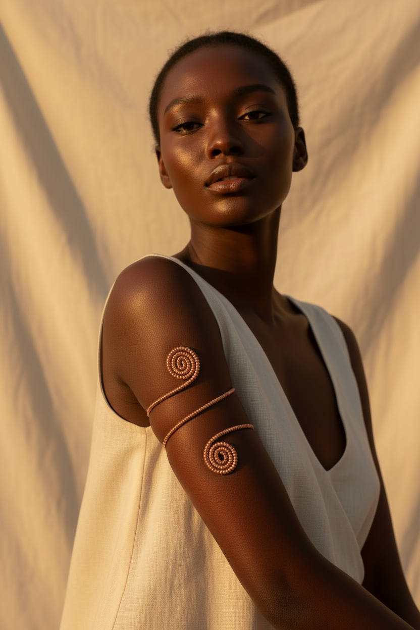 Copper Infinity Twist Upper Arm Cuff – Pure Copper Frequency Bracelet