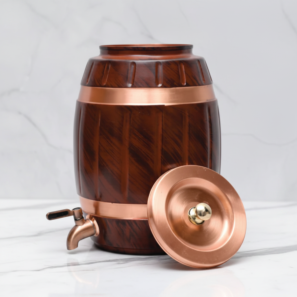 Pure Copper Water Dispenser Barrel Wooden Design