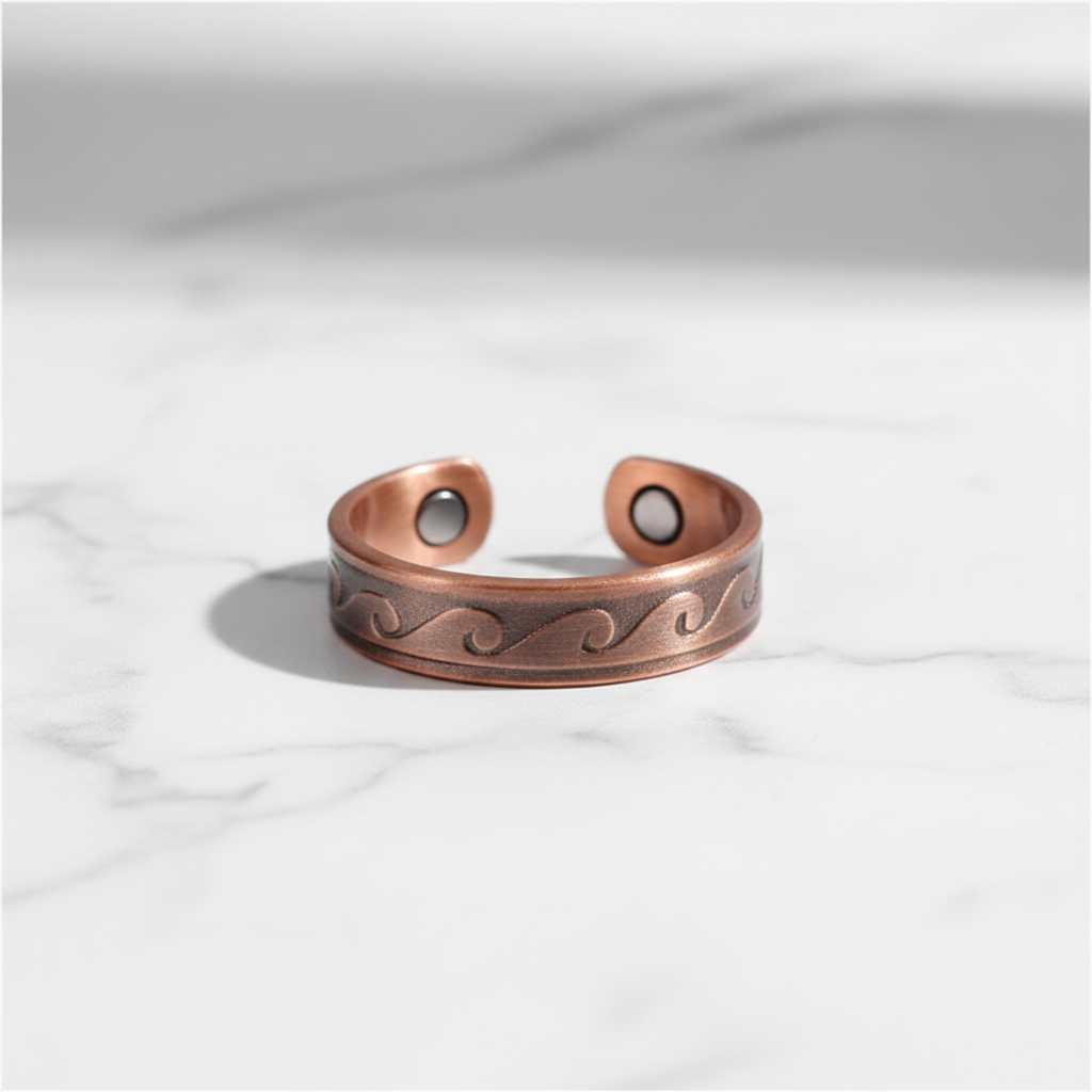 Pure Copper Vine Scroll Open Ring | Joint Pain Relief