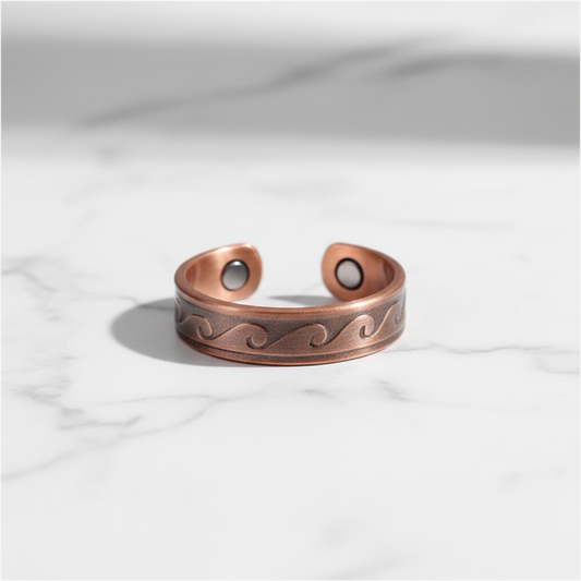 Pure Copper Vine Scroll Open Ring | Joint Pain Relief