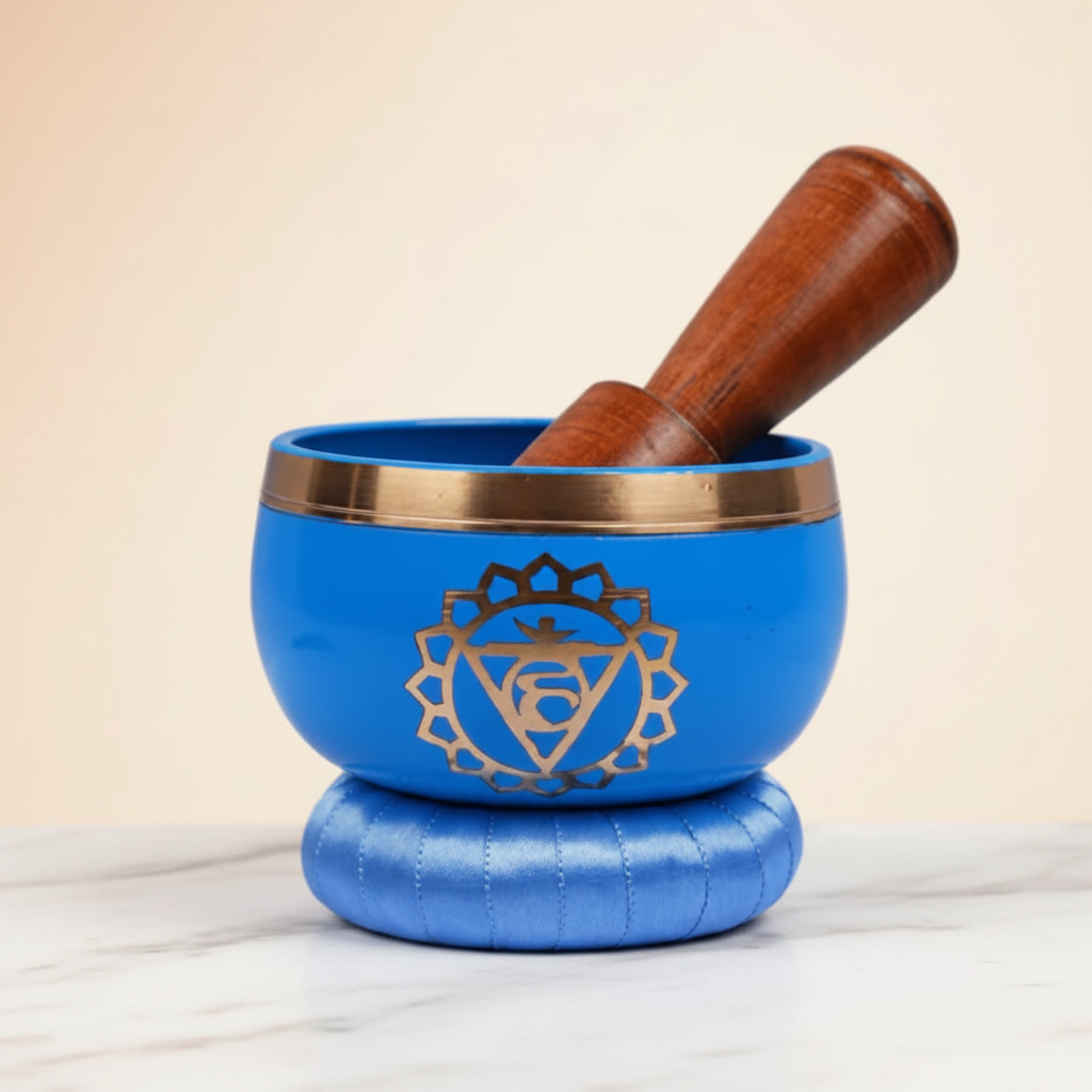 Throat Chakra Singing Bowl | Handcrafted | Meditation & Energy Healing