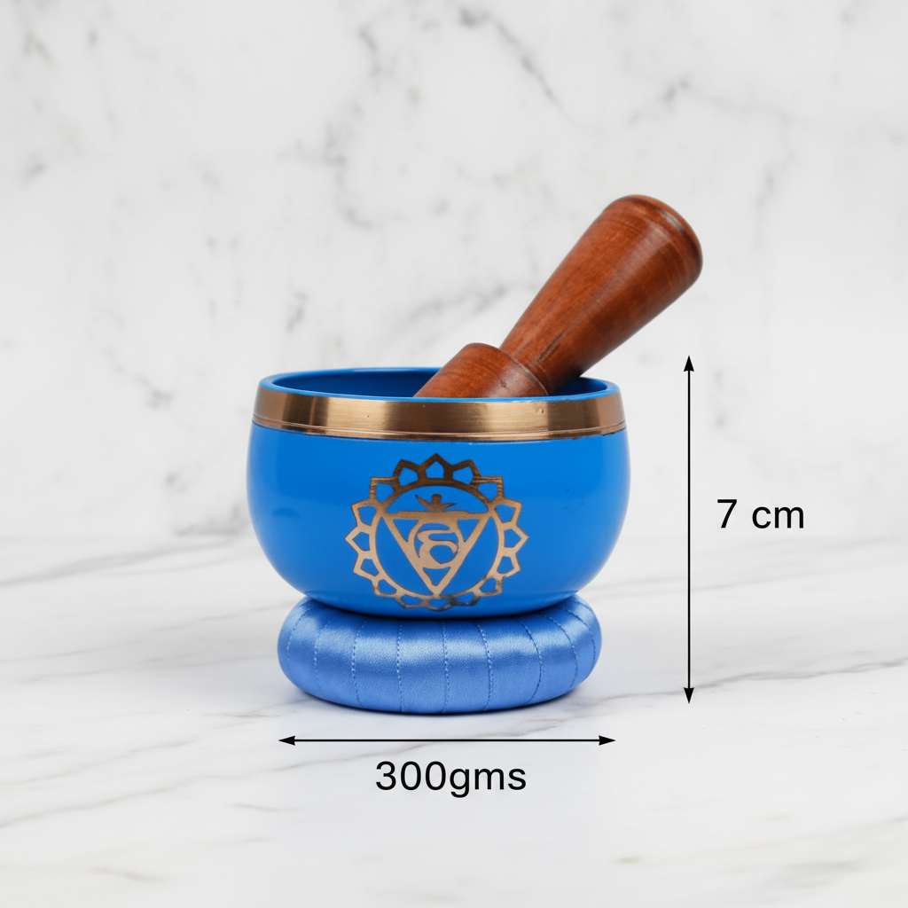 Throat Chakra Singing Bowl | Handcrafted | Meditation & Energy Healing