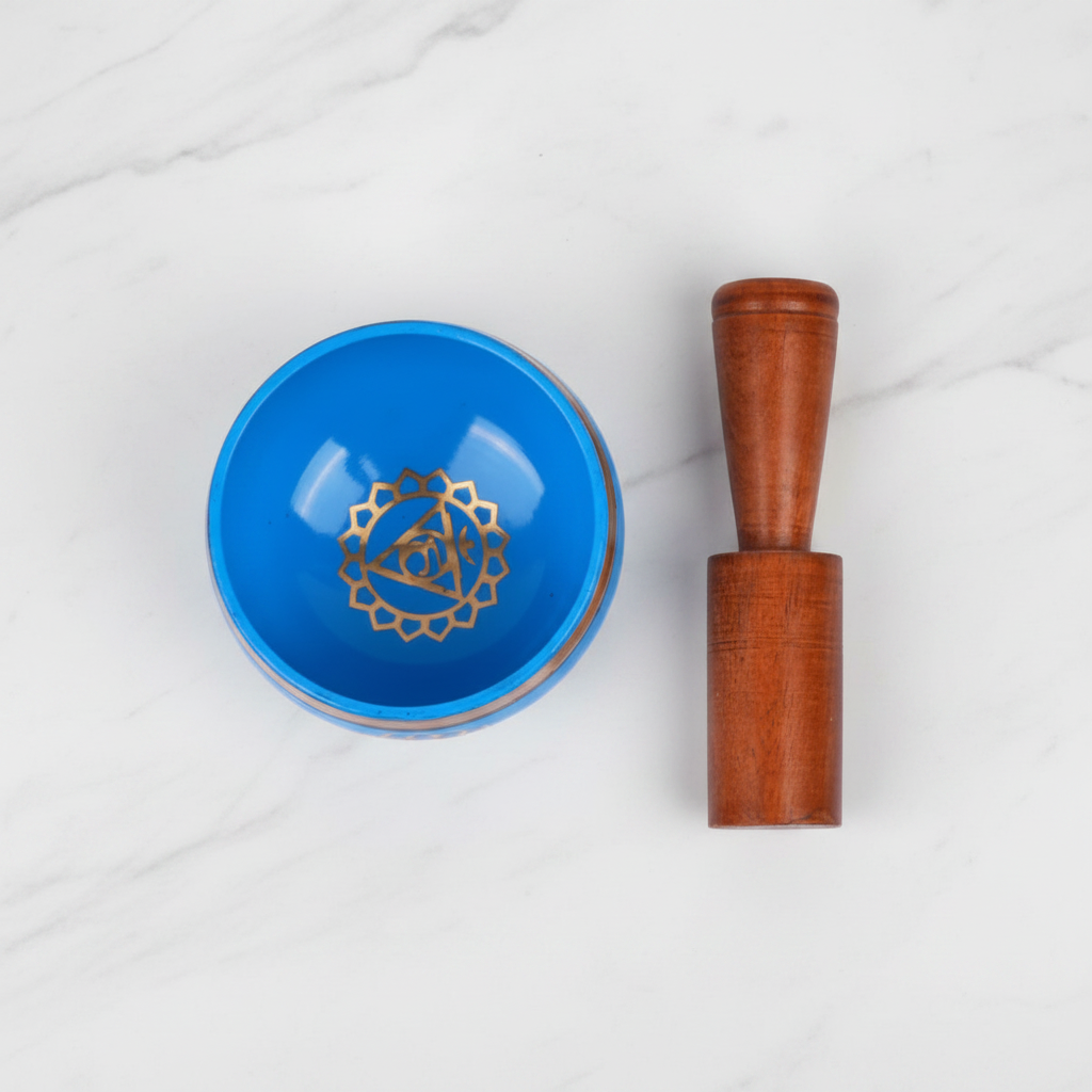 Throat Chakra Singing Bowl | Handcrafted | Meditation & Energy Healing