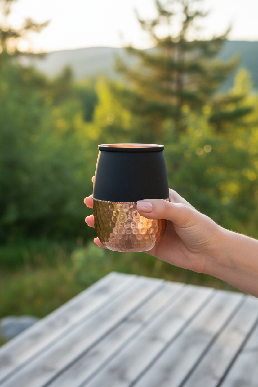 Silk Finish Half Hammered Copper Bottle with 2 Tumblers | Set of 3 | 1450 ML | 5 Colours