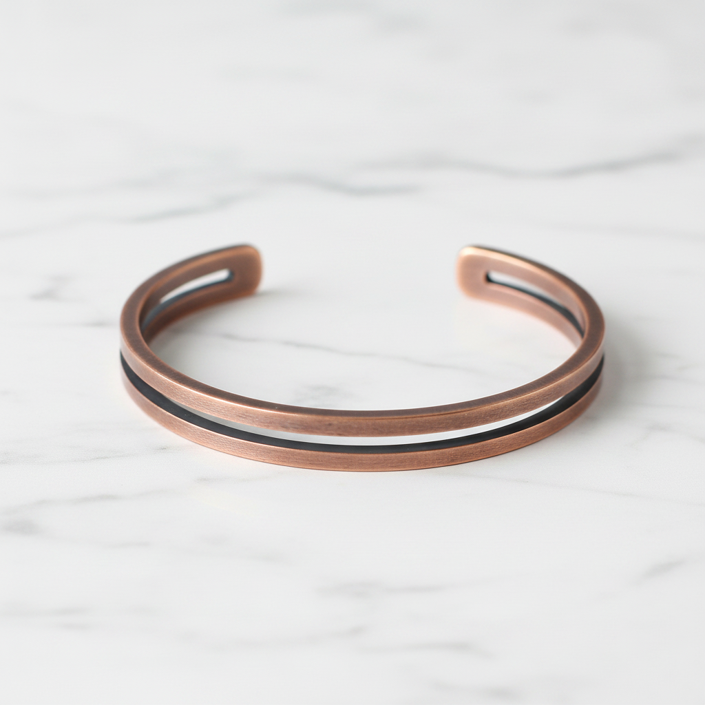 Pure Copper Rustic Cuff Bangle | Hand Carved | Adjustable | Unisex