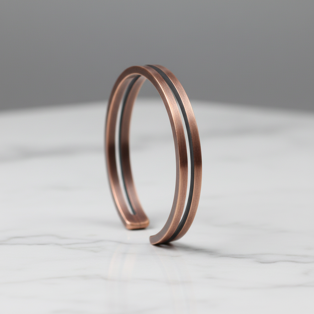 Pure Copper Rustic Cuff Bangle | Hand Carved | Adjustable | Unisex