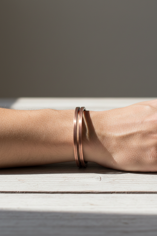 Pure Copper Rustic Cuff Bangle | Hand Carved | Adjustable | Unisex