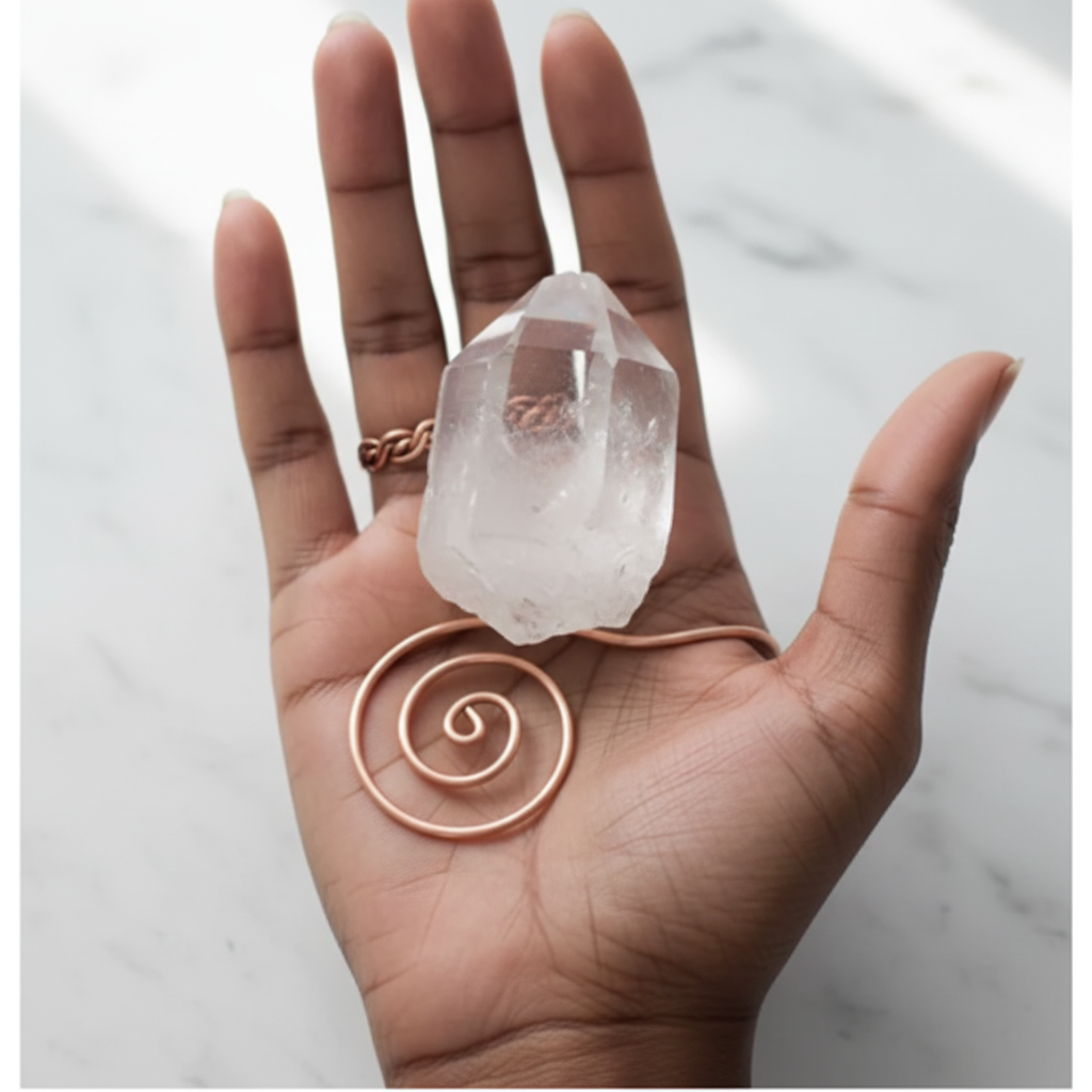 Pure Copper Spiral Palm Ring | Reiki Energy | Grounding | Handmade