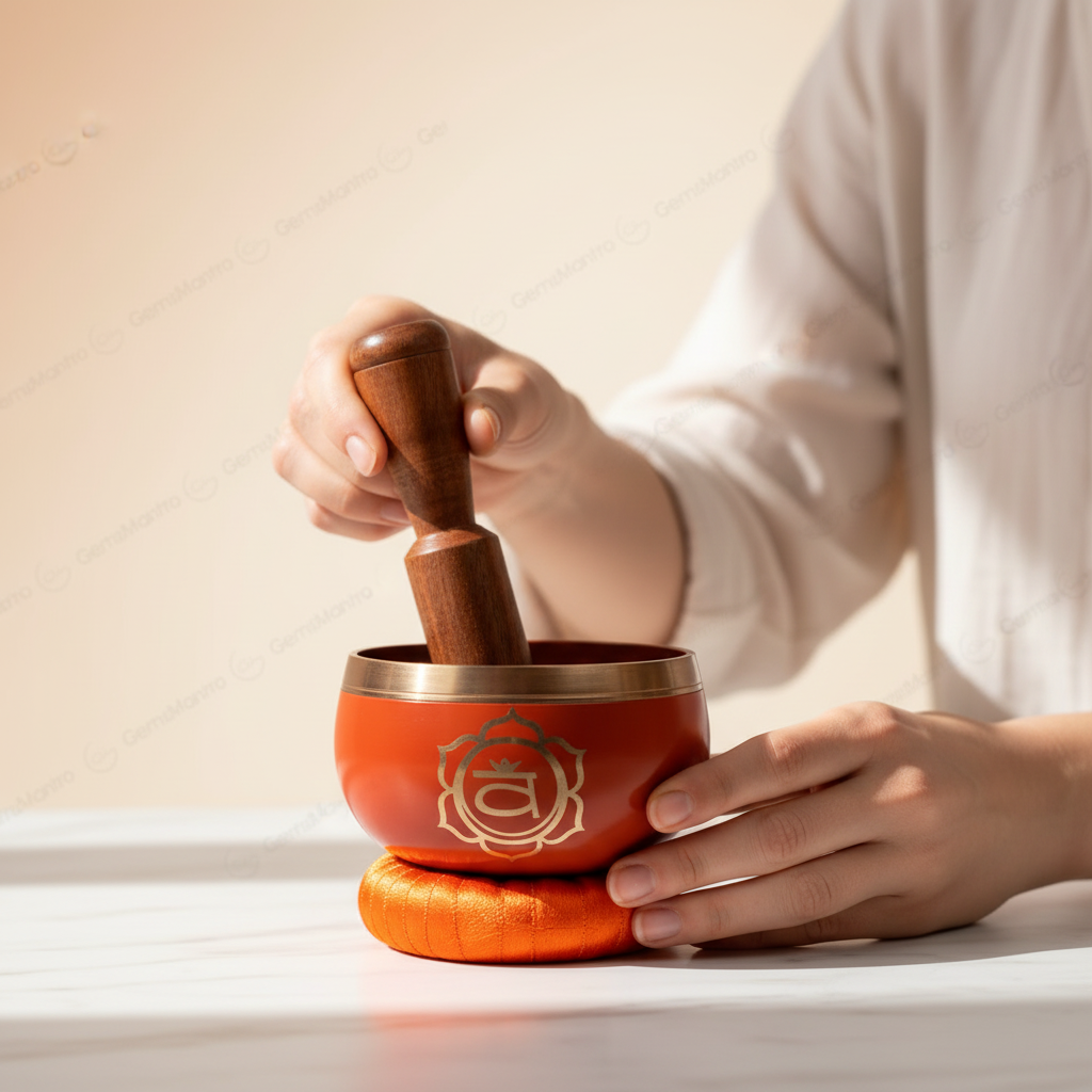 Sacral Chakra Singing Bowl | Handcrafted | Meditation & Energy Healing