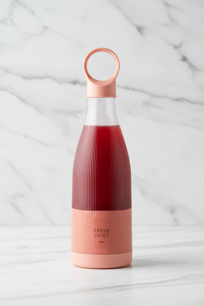 Glamour Portable Juicer Blender – 450ml | USB Rechargeable | Pink & White