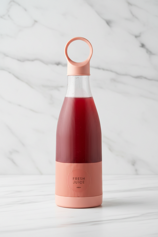 Glamour Portable Juicer Blender – 450ml | USB Rechargeable | Pink & White
