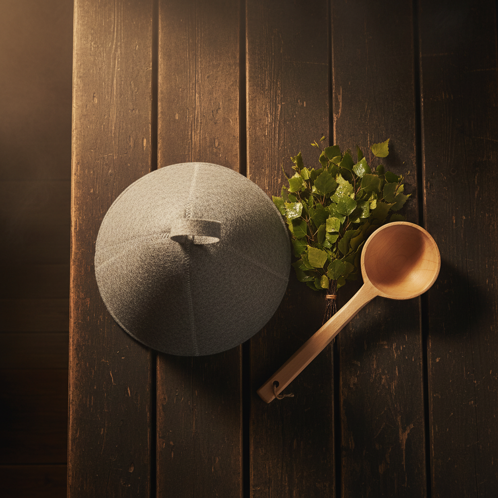 Nordic Sauna Hat — Premium Grey Felt