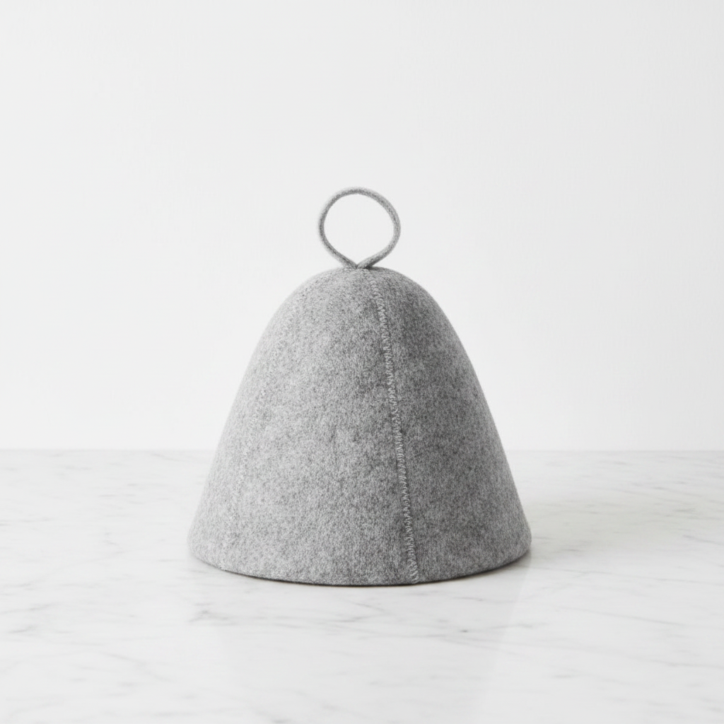 Nordic Sauna Hat — Premium Grey Felt