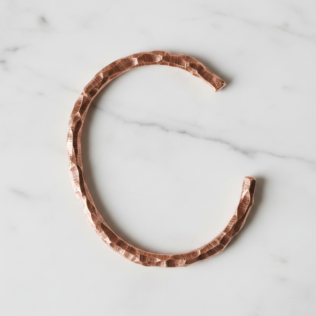 Pure Copper Hammered Cuff Bracelet | Viking Rustic Design | Handcrafted | Wellness Jewelry | Designed in Norway