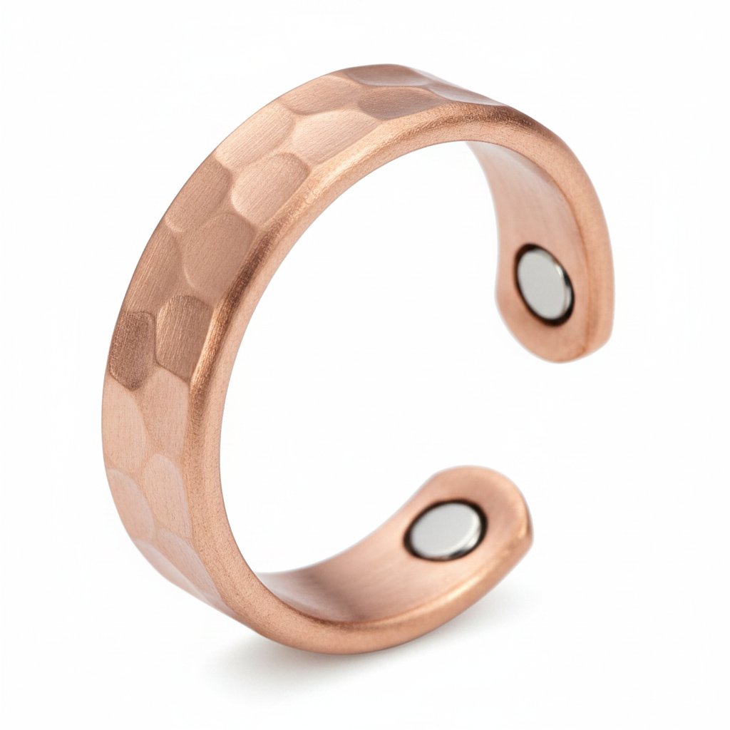 Pure Copper Cuff Ring – Adjustable Healing Jewelry | 100% Copper