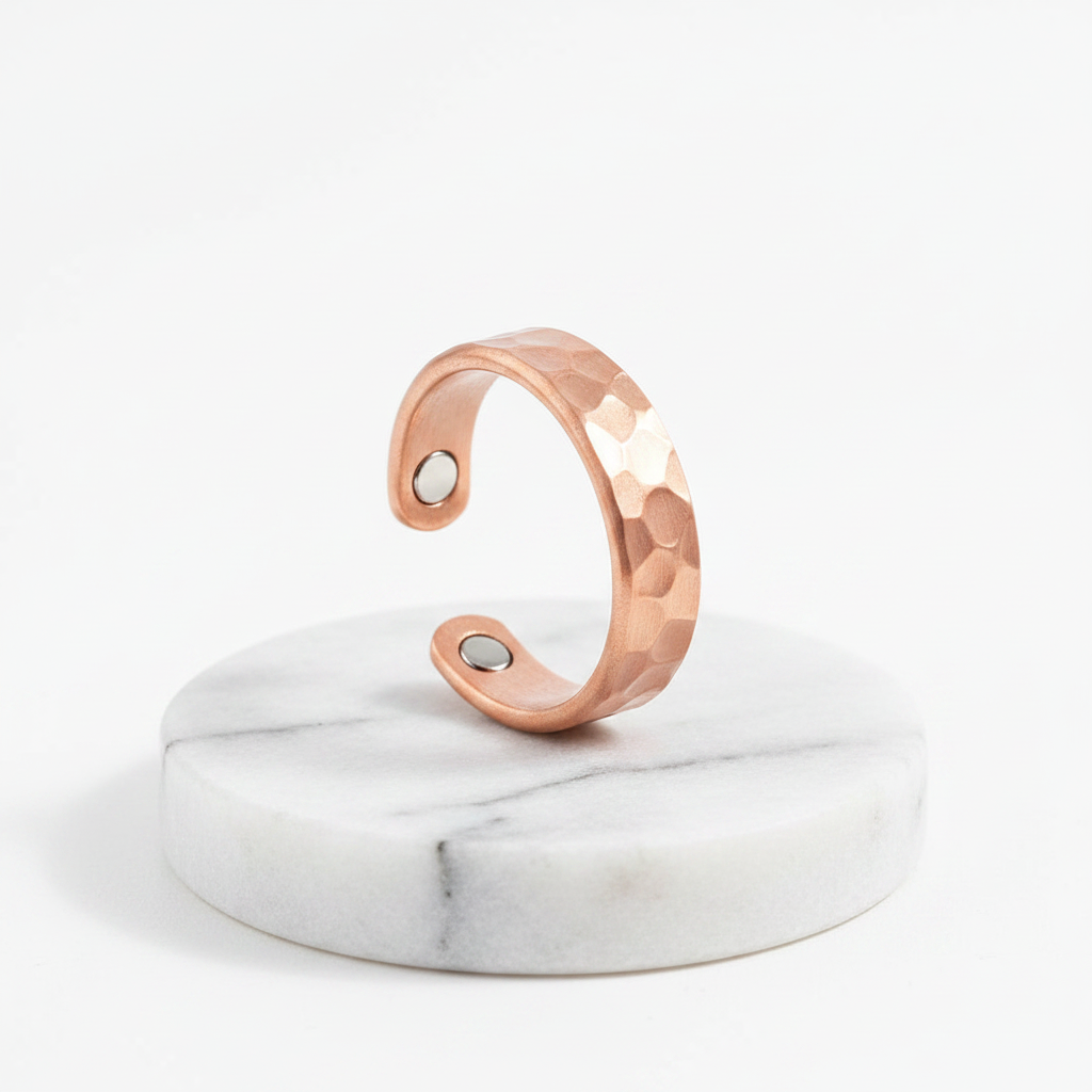 Pure Copper Cuff Ring – Adjustable Healing Jewelry | 100% Copper