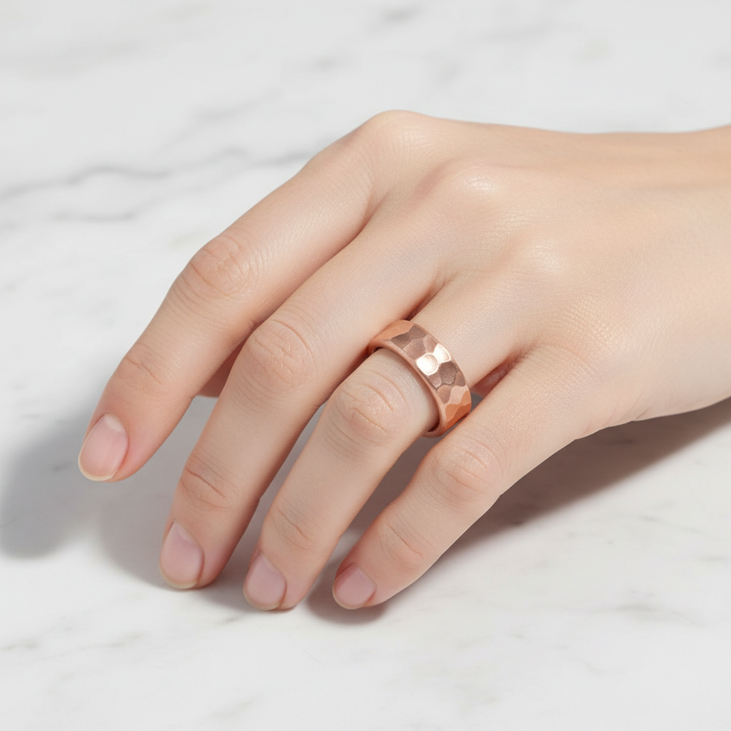 Pure Copper Cuff Ring – Adjustable Healing Jewelry | 100% Copper