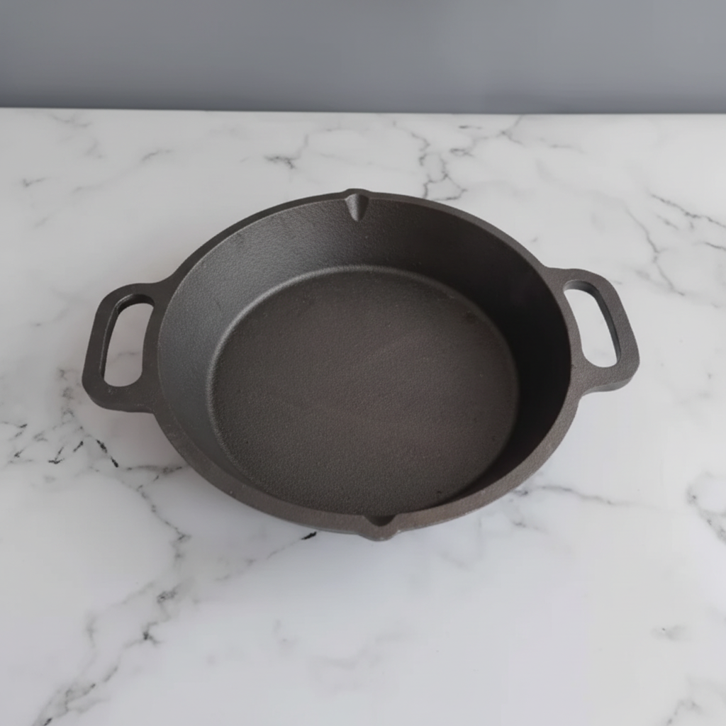 Cast Iron Dual Handle Skillet 45 degree marble - Face of Norway