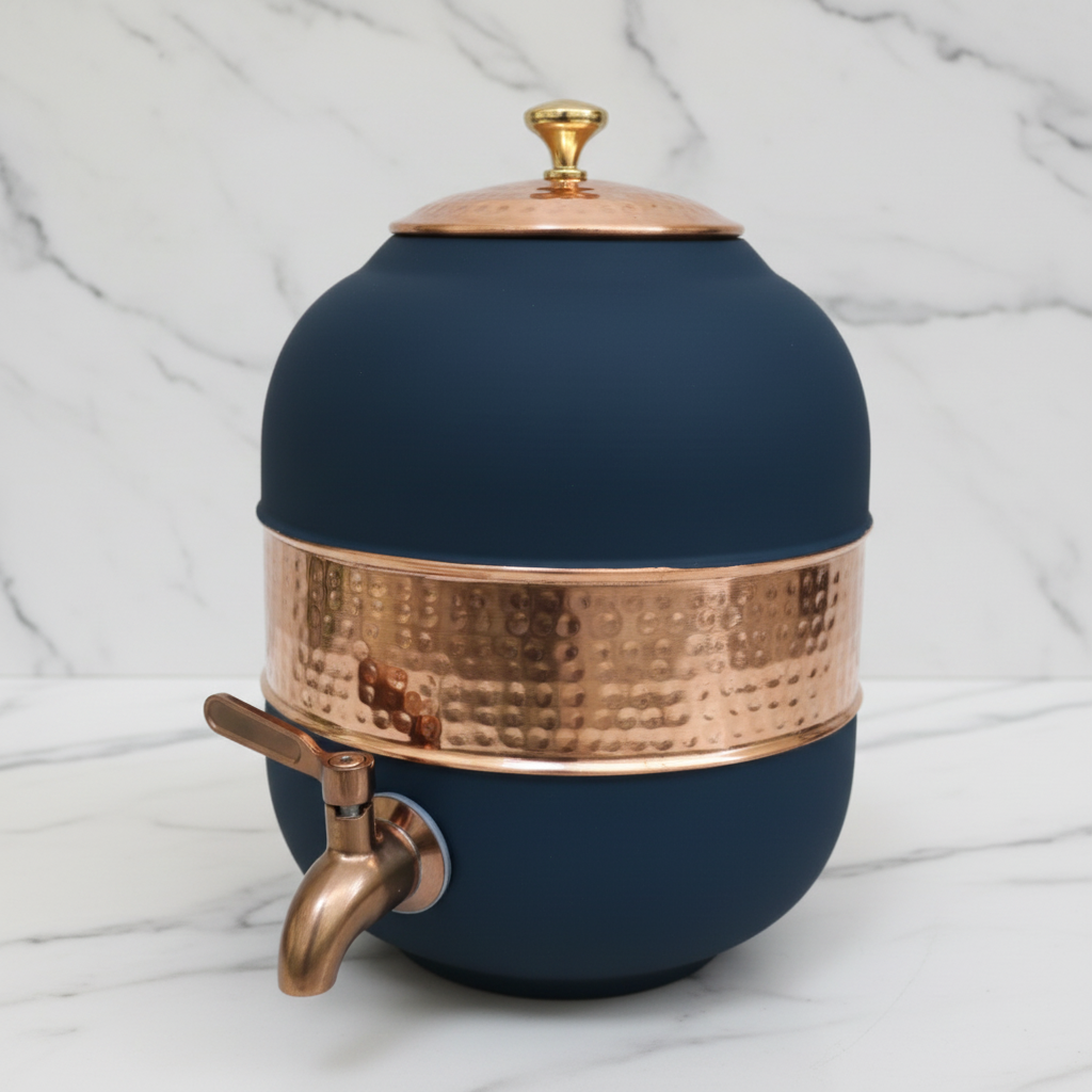 Black copper dispenser angle view