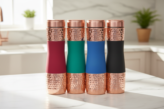 Copper Bottle Set of 4 - Scandi kitchen lifestyle