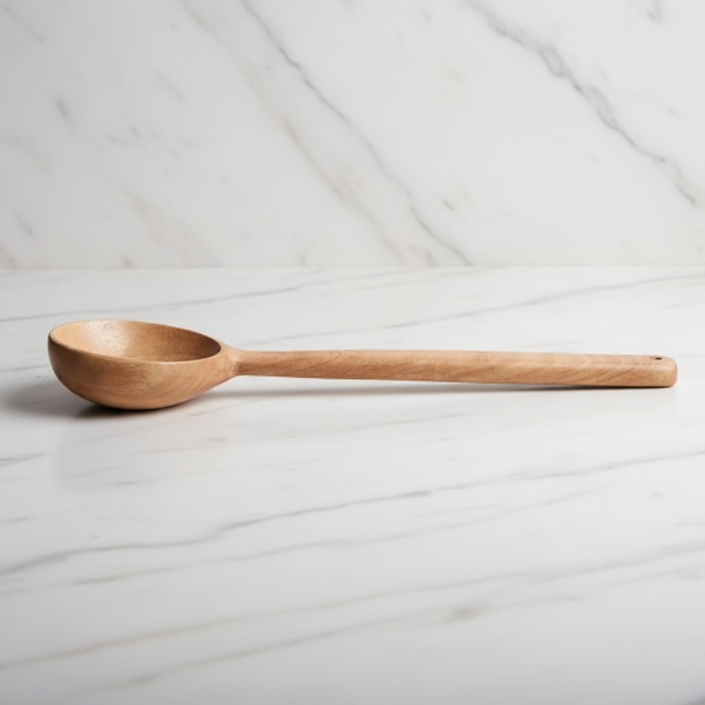 Neem Wood Gravy Ladle side profile