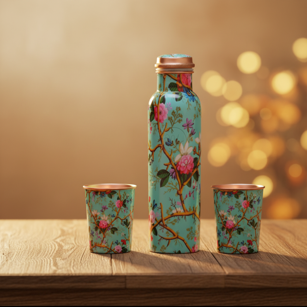 Pink Rose Copper Set - golden hour lifestyle