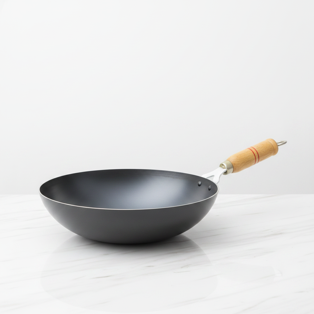Pure Iron Wok 45 degree white marble - Face of Norway