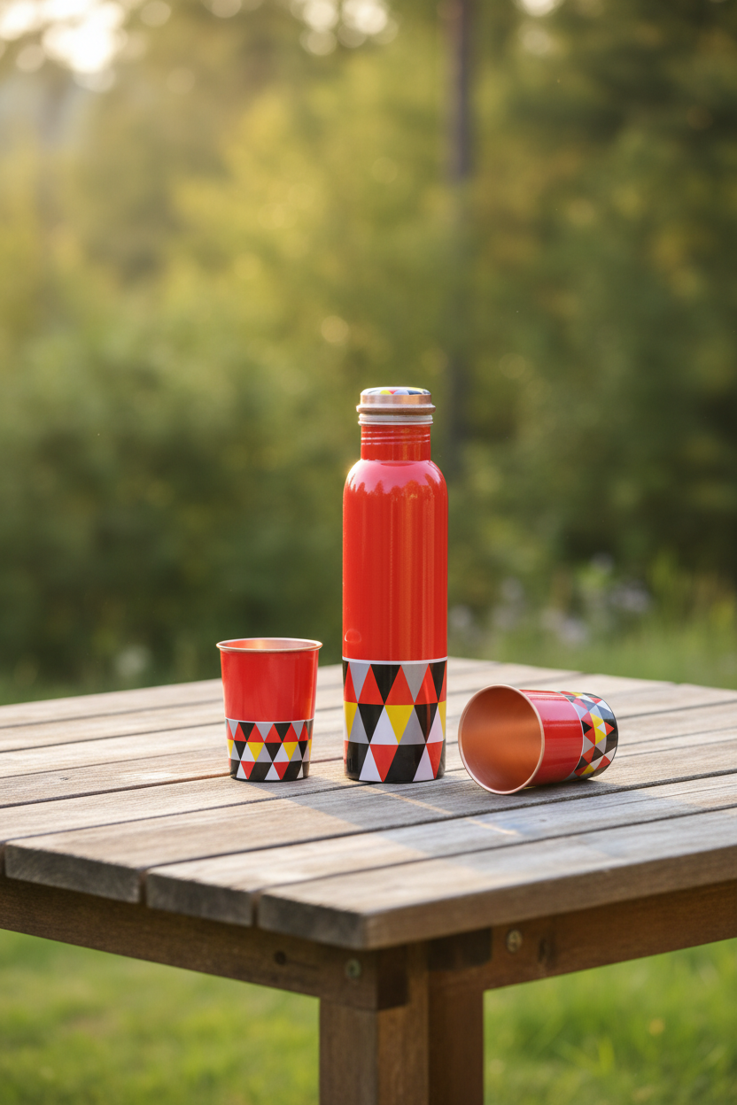 Red Triangle Copper Set - Norwegian terrace lifestyle