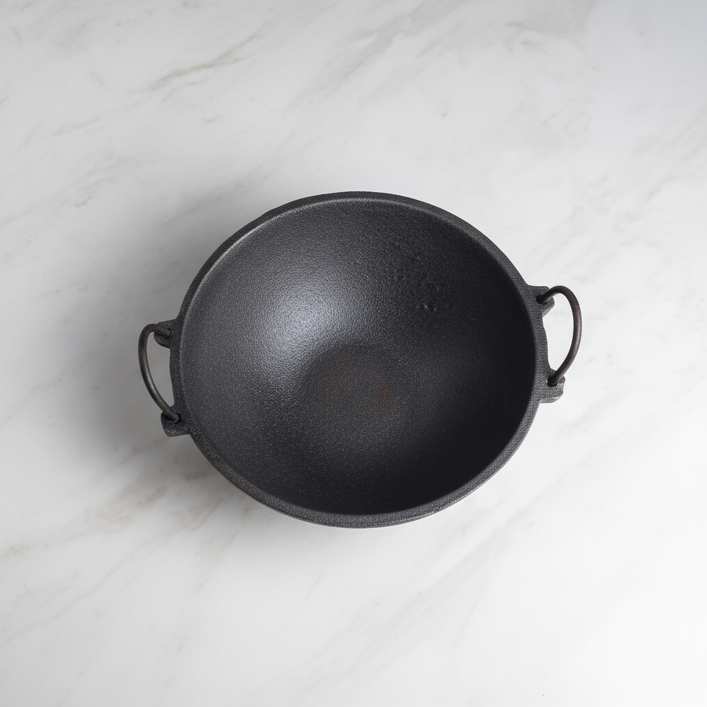 Cast Iron Kadai Medium top-down marble - Face of Norway