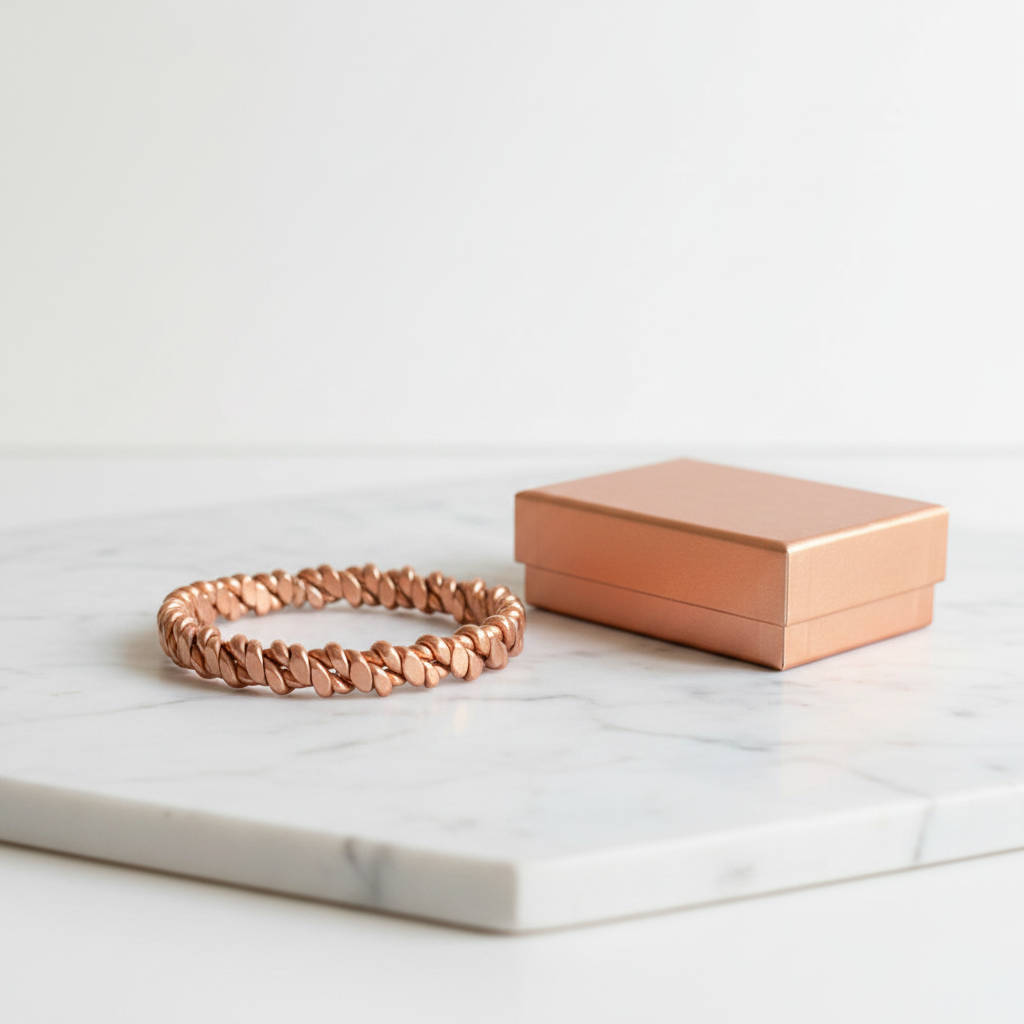 Face of Norway copper tensor ring bracelet mockup with gift ring