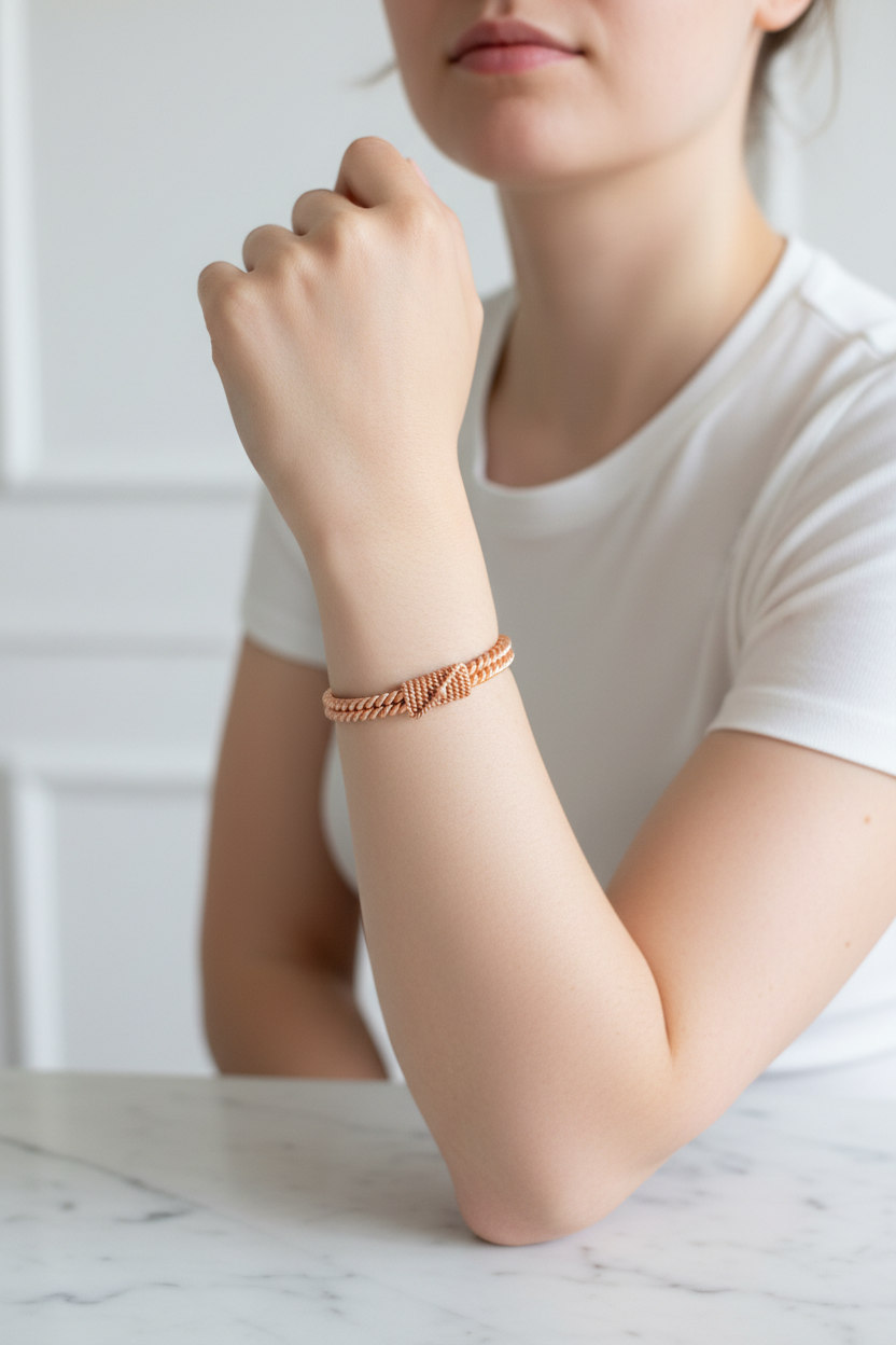 Copper tensor bracelet UGC wrist shot