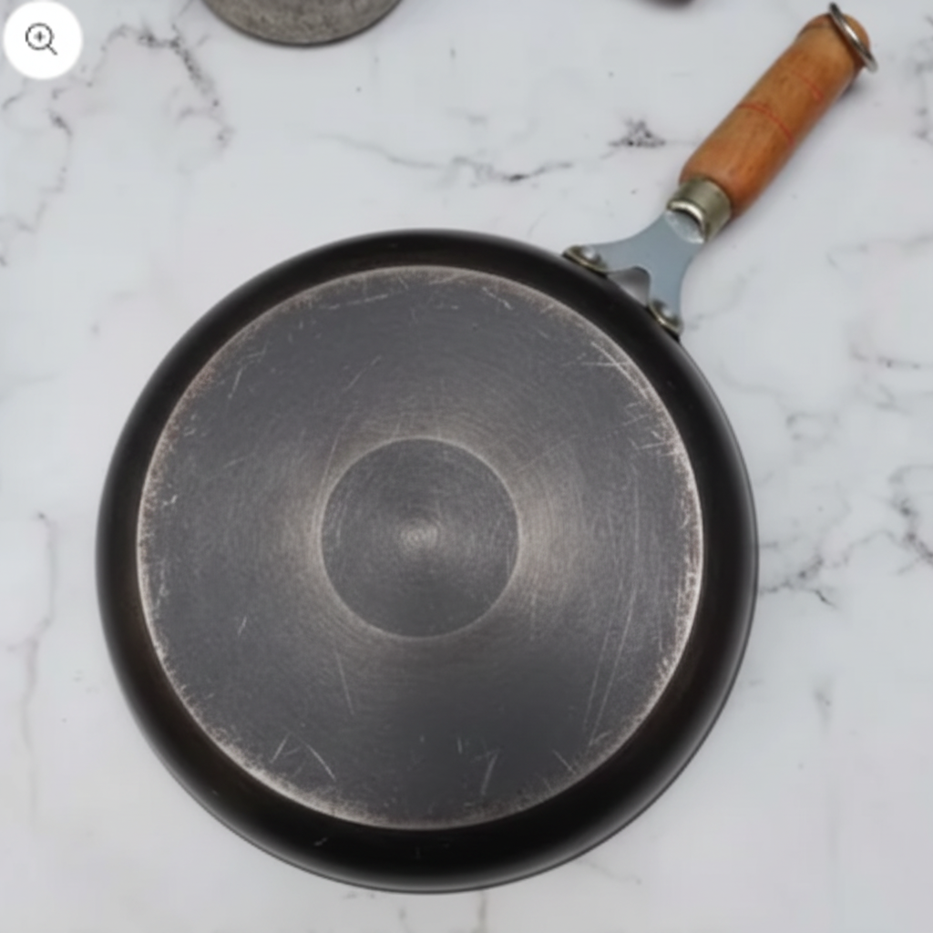 Pure Iron Fry Pan — Wooden Handle | Small & Large