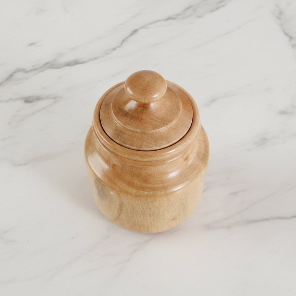 Neem Wood Storage Jar | Handcrafted Antibacterial Kitchen Storage
