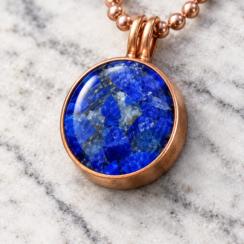 Lapis Lazuli & Shungite Copper Pendant Necklace