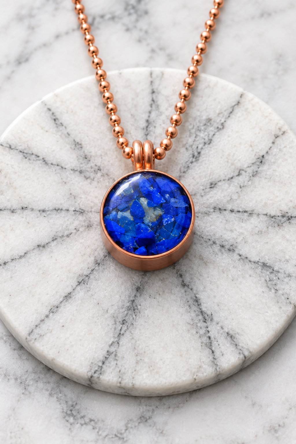 Lapis Lazuli & Shungite Copper Pendant Necklace