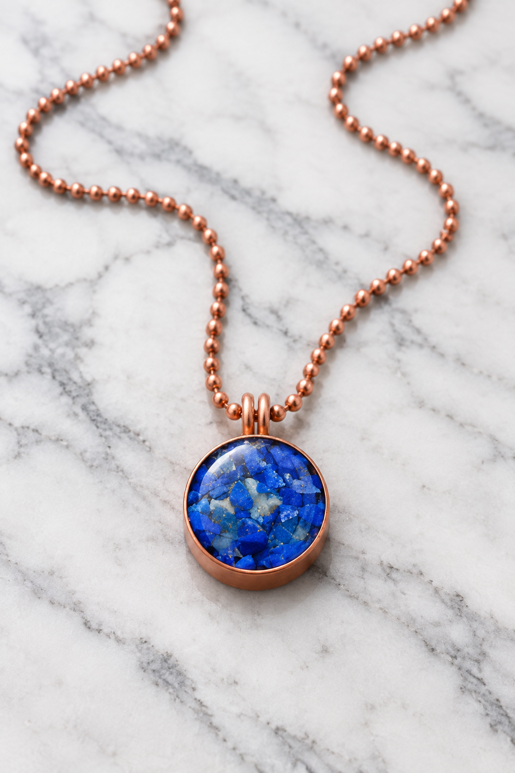 Lapis Lazuli & Shungite Copper Pendant Necklace