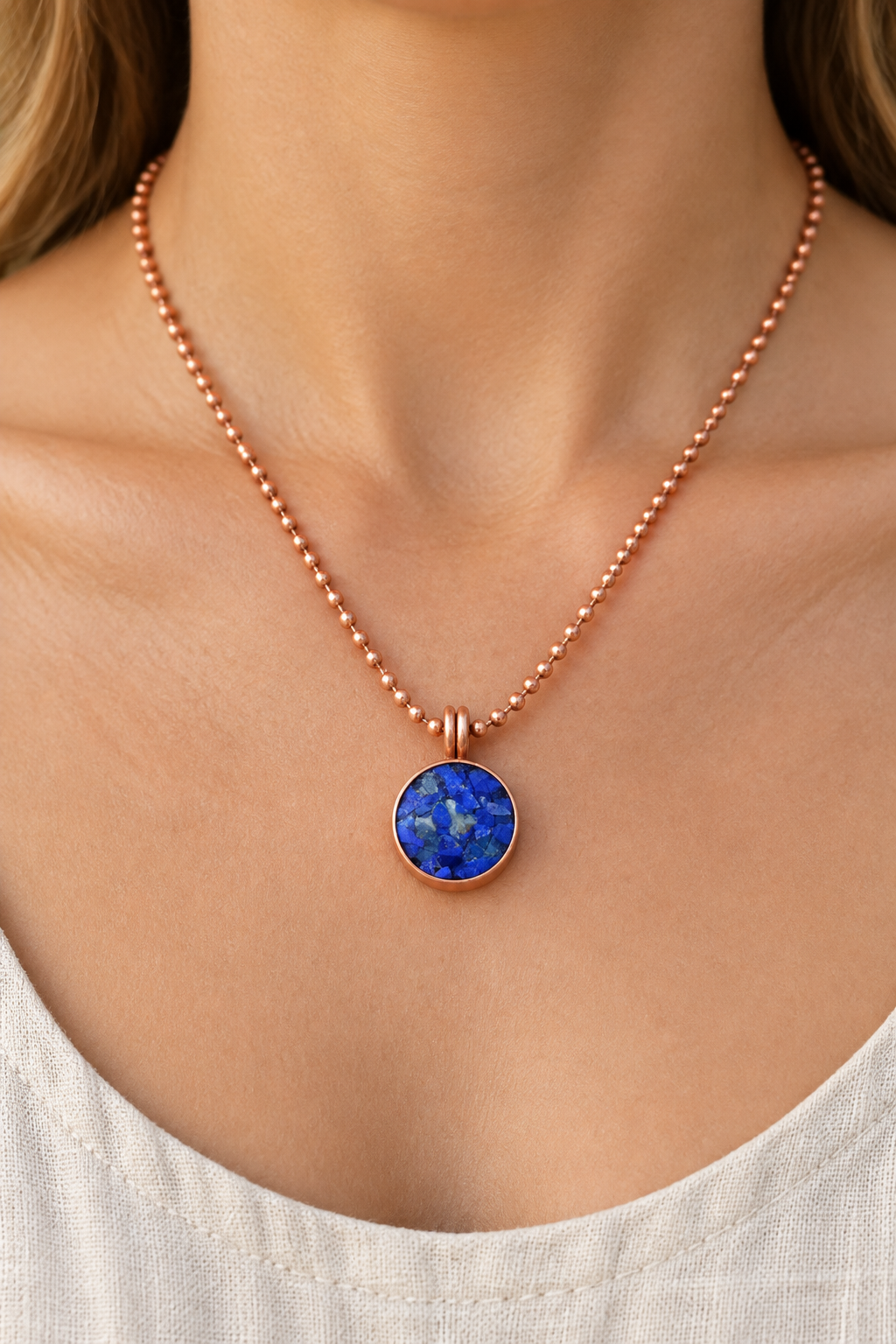 Lapis Lazuli & Shungite Copper Pendant Necklace