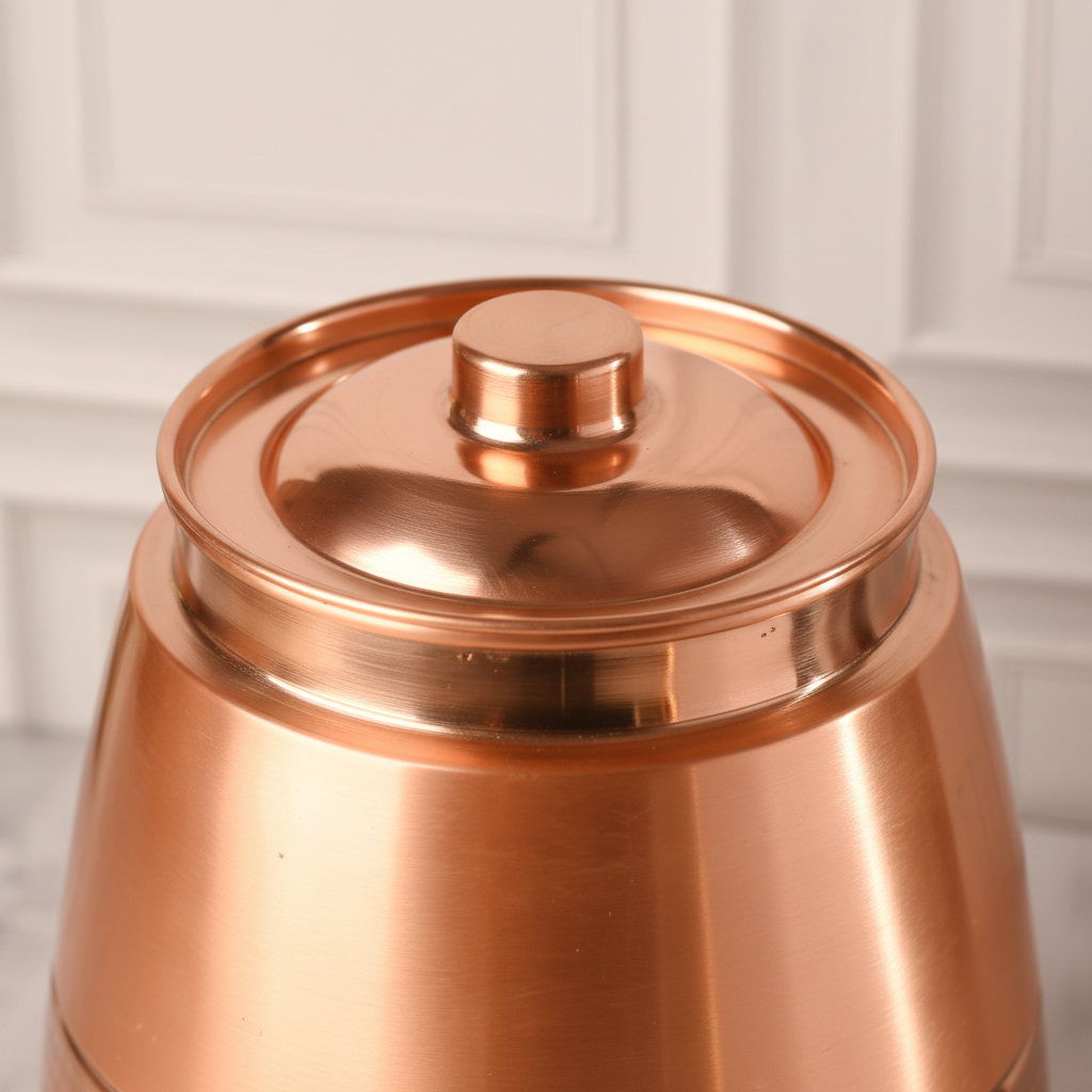 Pure Copper Half-Hammered Barrel Dispenser 8L | Ayurvedic, Handcrafted