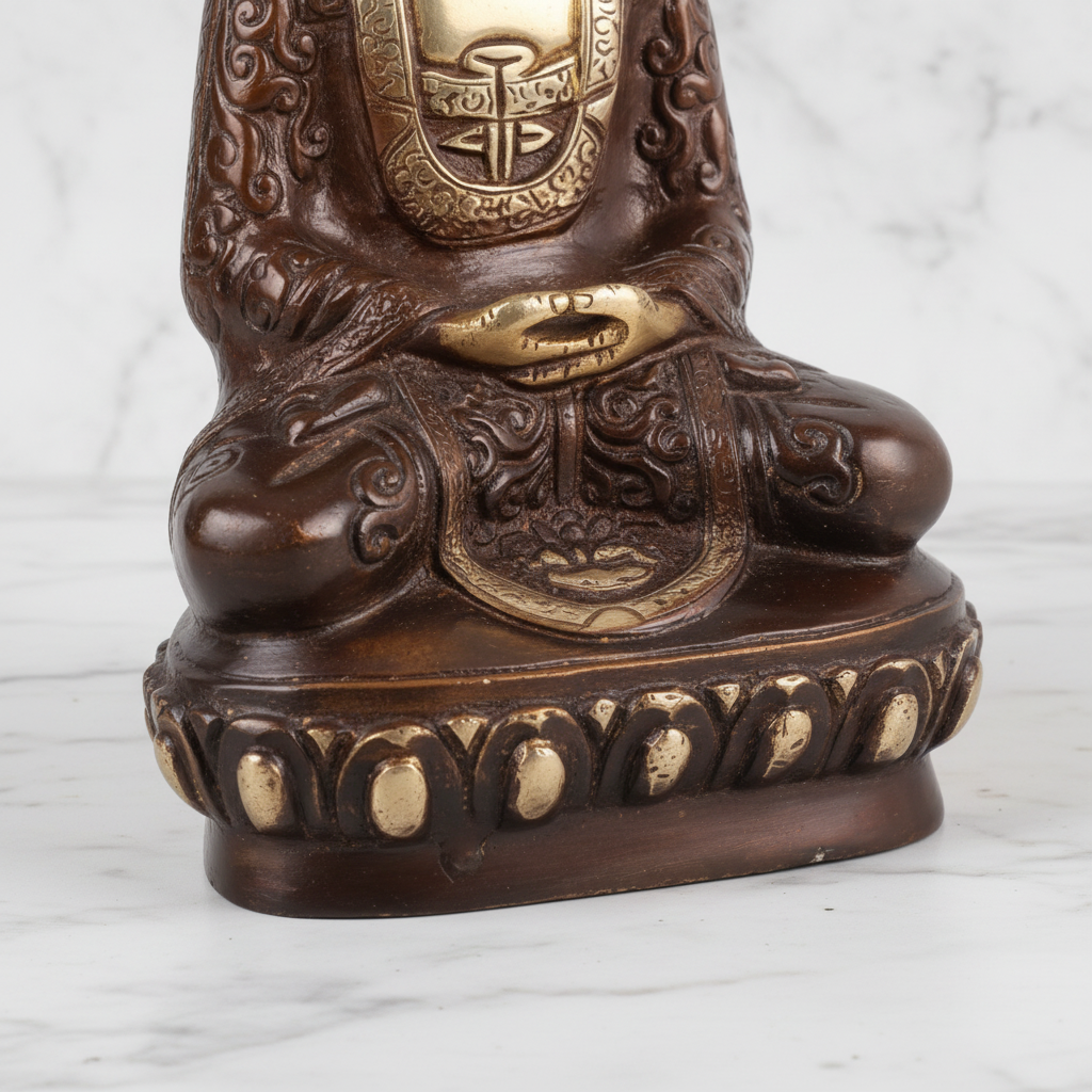 Brass Buddha in Deep Meditation Statue – 8" | Handcrafted Spiritual Decor