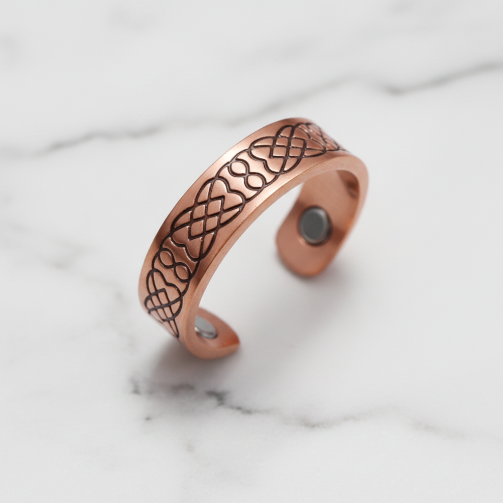 Pure Copper Diamond Lattice Open Ring | Joint Pain Relief