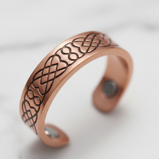 Pure Copper Diamond Lattice Open Ring | Joint Pain Relief