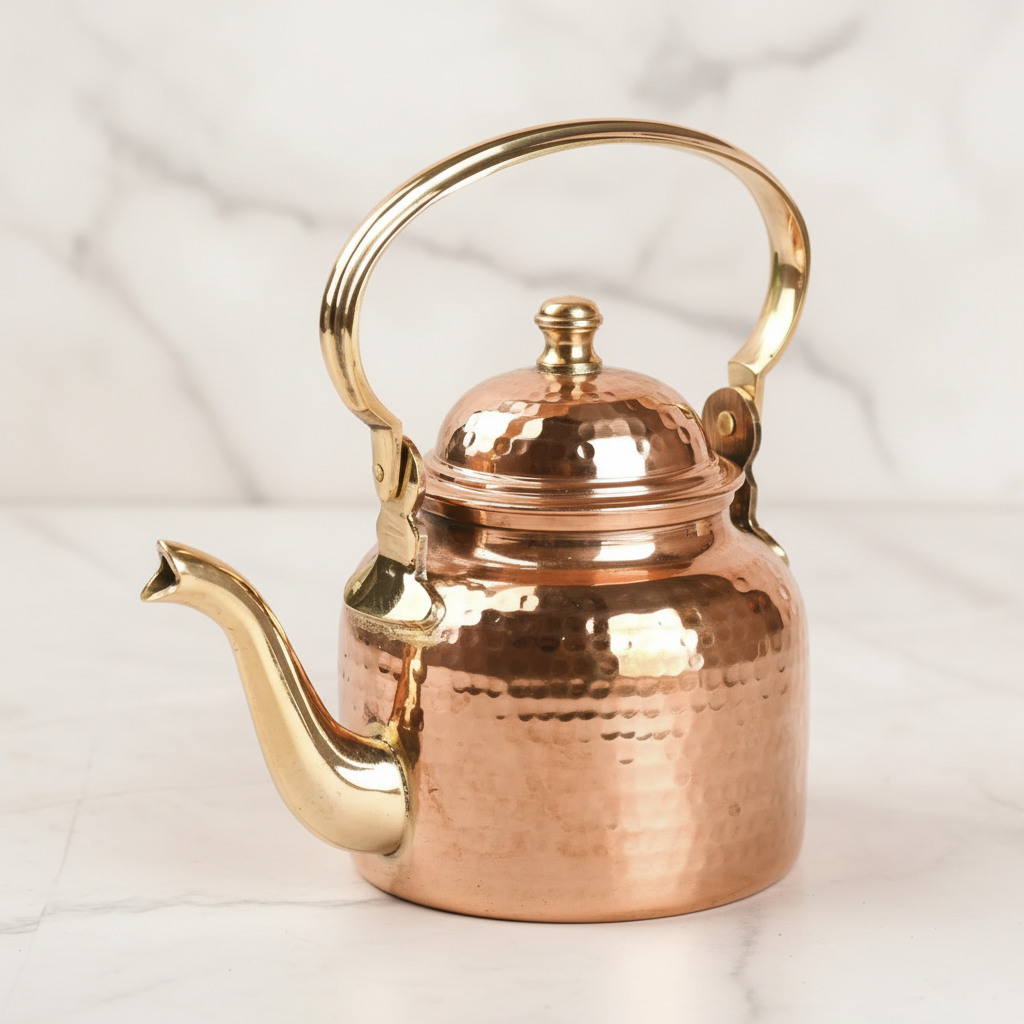 Handcrafted Copper Hammered Tea Kettle – 420ml | Nordic Wellness Drinkware