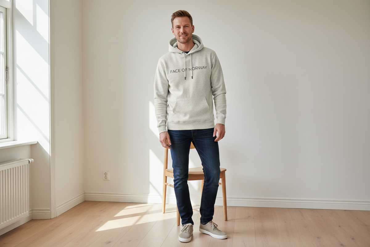 Face of Norway Oatmeal Heather Hoodie | Soft Nordic Fleece